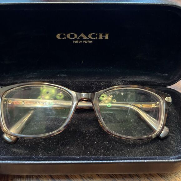 Coach Eyeglasses Frames Only HC 6065 5287 Confetti Light Brown 51 17 135 MM Case - Picture 2 of 9